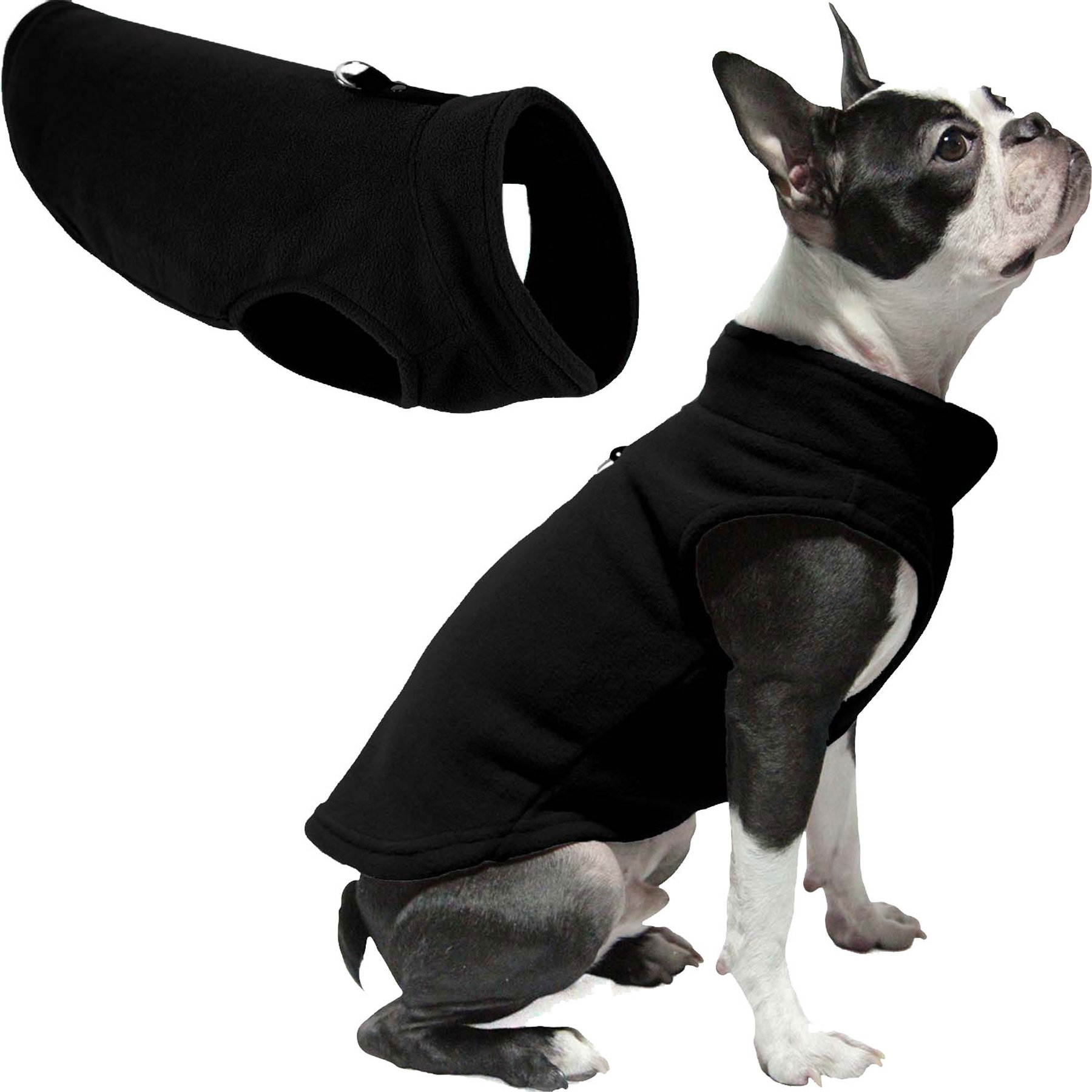 Gooby Fleece Dog Vest, Black, Medium