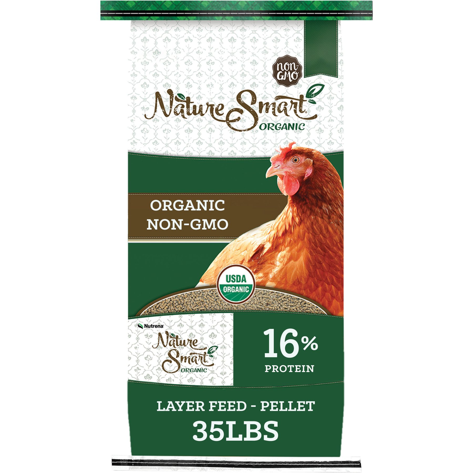 Nutrena Nature Smart Organic Layer Feed Layer 16% Protein Pellet Chicken Feed, 35-lb bag