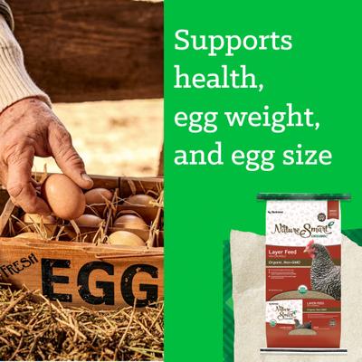 Show full view: Nutrena Nature Smart Organic Layer Feed 16% Protein Crumble Chicken Feed, 35-lb bag slide 6 of 8