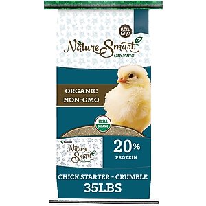 Nutrena Nature Smart Organic Chick Starter Grower 20% Protein Crumble Chicken Feed, 35-lb bag