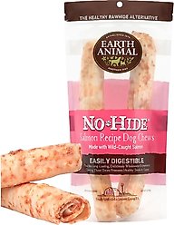 Earth Animal No-Hide Large Rolls Long Lasting Natural Rawhide Alternative Salmon Recipe Chew Dog Treats, 2 count