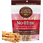 Earth Animal No-Hide Stix Long Lasting Natural Rawhide Alternative Beef Recipe Chew Dog & Cat Treat Sticks, 10 count