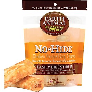 Earth Animal No-Hide Small Rolls Long Lasting Natural Rawhide Alternative Chicken Recipe Chew Dog Treats, 2 count