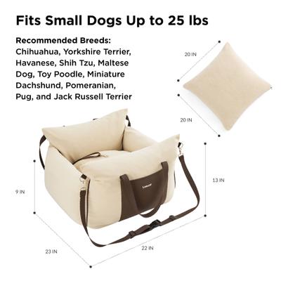 Show full view: Lesure Waterproof Small Dog Car Booster Seat, Standard, Beige slide 3 of 10
