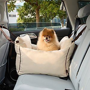 Lesure Waterproof Small Dog Car Booster Seat, Standard, Beige