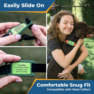 Show full view: GoTags Engraved Silent Silicone Personalized Dog & Cat ID Tag, Teal, Small slide 5 of 8