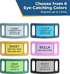 GoTags Engraved Silent Silicone Personalized Dog & Cat ID Tag, Gray, Large slide 2 of 7