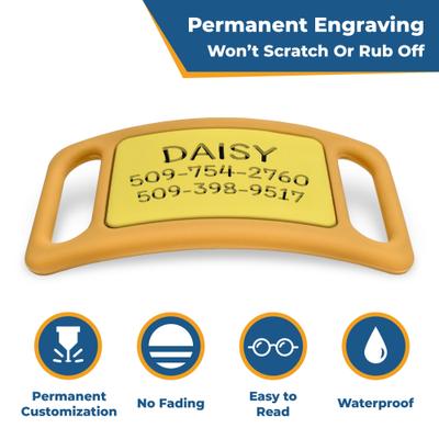 Show full view: GoTags Engraved Silent Silicone Personalized Dog & Cat ID Tag, Teal, Small slide 6 of 8