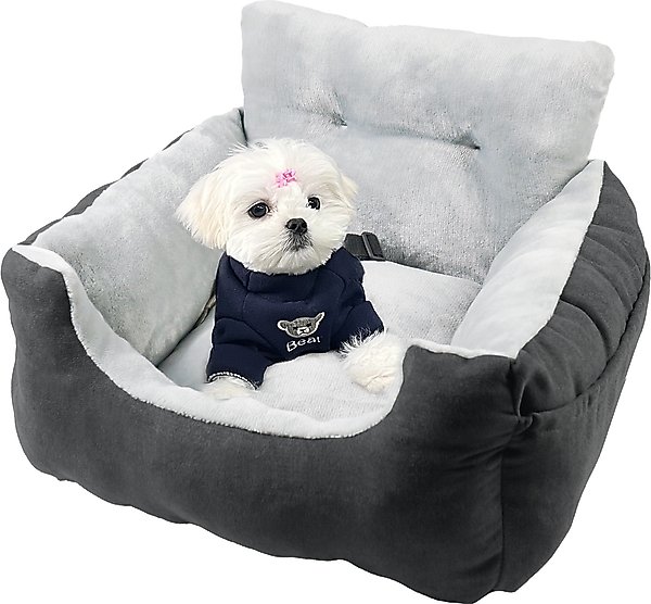 Show full view: LFC PETS Portable Dog & Cat Car Seat Bed with Clip-On Safety Leash, Black slide 1 of 8