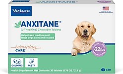 Virbac Anxitane (L-Theanine) Medium & Large Chewable Dog Tablets, 30 count