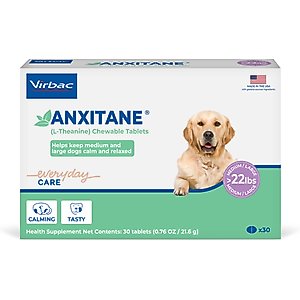 Virbac Anxitane (L-Theanine) Medium & Large Chewable Dog Tablets, 30 count