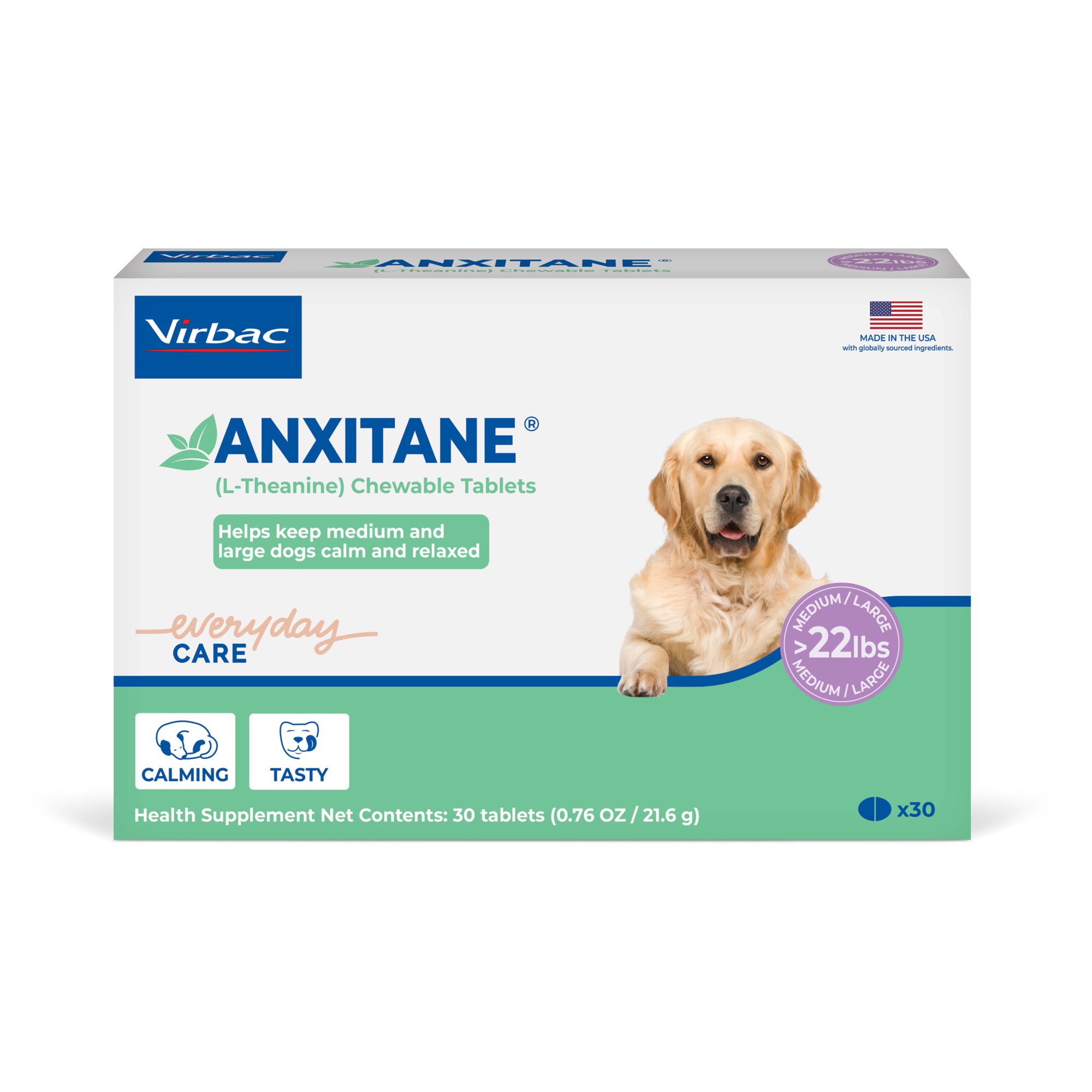 Anxitane (L-Theanine) Medium & Large Chewable Dog Tablets