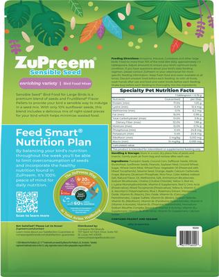 Show full view: ZuPreem Sensible Seed Large Bird Food, 2-lb bag slide 2 of 9