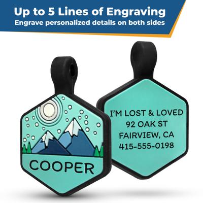 Show full view: GoTags Silent Silicone Personalized Dog ID Tag, Forest Gold slide 2 of 8