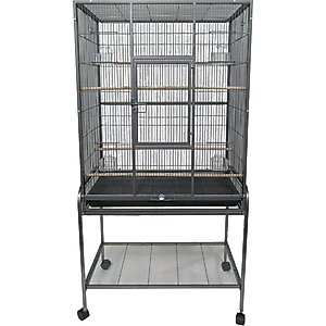 YML Flat Top Aviary Bird Cage, Antique Silver
