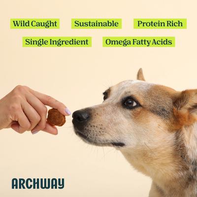 Show full view: Archway Single Ingredient Sustainable Fish Dehydrated Dog Treats, 2.5-oz bag slide 6 of 10