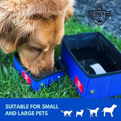 Show full view: One for Pets Nylon Dog Portable Travel Bowl Set, Blue, 2.5 liters slide 4 of 4