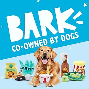 BARK Kenpuppy Fried Chicken 3-in-1 Treat Hiding Squeaky Plush Crinkle Dog Toy