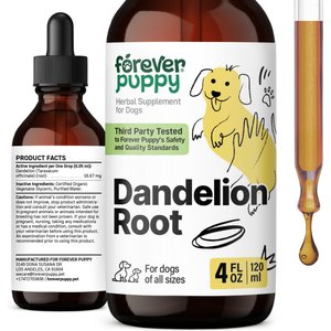 Forever Puppy Dandelion Root Drops Liver Supplement for Dogs, 4-fl oz bottle