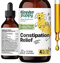 Forever Puppy Constipation Relief Drops Digestive Supplement for Dogs, 4-fl oz bottle