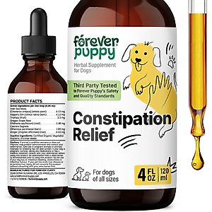 Forever Puppy Constipation Relief Drops Digestive Supplement for Dogs, 4-fl oz bottle