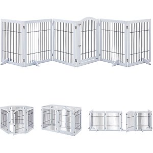 Unipaws 6 Panel Dog Gate, White