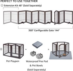 Unipaws 6 Panel Dog Gate, Espresso slide 2 of 8