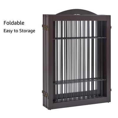 Show full view: Unipaws 6 Panel Dog Gate, Espresso slide 7 of 10