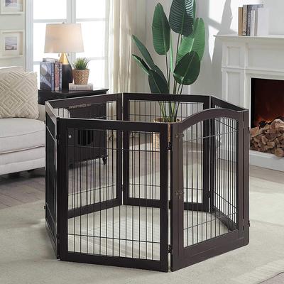Show full view: Unipaws 6 Panel Dog Gate, Espresso slide 6 of 10