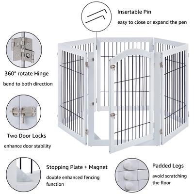 Show full view: Unipaws 6 Panel Dog Gate, White slide 4 of 8