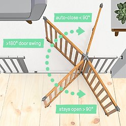 Summer by Ingenuity Thruway 60XW Series Extra Wide Safety Dog & Cat Gate, Honey Oak slide 2 of 8