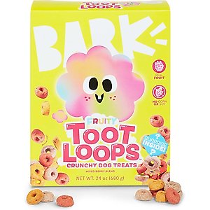 BARK Fruity Toot Loops Mixed Berry Blend Flavored Crunchy Dog Treats, 24-oz box