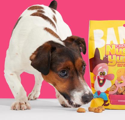 Show full view: BARK Clucky Nuggy Yumz Chicken Nugget Recipe Soft Baked Dog Treats, 10-oz bag slide 7 of 10