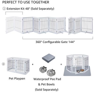 Show full view: Unipaws 6 Panel Dog Gate, White slide 7 of 8