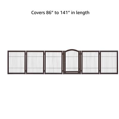 Show full view: Unipaws 6 Panel Dog Gate, Espresso slide 8 of 10