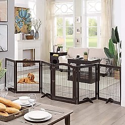 Unipaws 6 Panel Dog Gate, Espresso