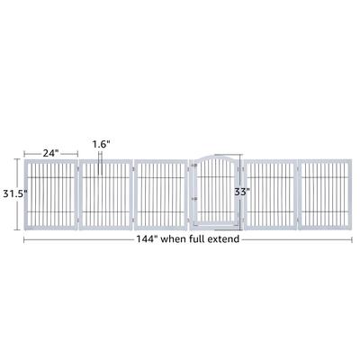 Show full view: Unipaws 6 Panel Dog Gate, White slide 5 of 8