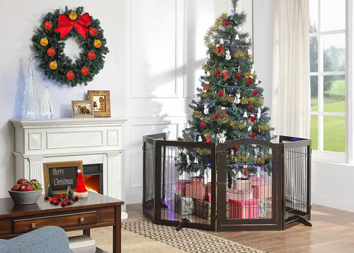 Show full view: Unipaws 6 Panel Dog Gate, Espresso slide 3 of 10