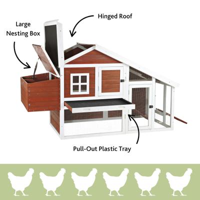 Show full view: TRIXIE natura 72-in Enclosed Outdoor Chicken Coop, 2 Chicken Capacity, Auburn/White slide 4 of 7