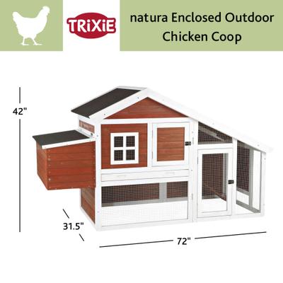 Show full view: TRIXIE natura 72-in Enclosed Outdoor Chicken Coop, 2 Chicken Capacity, Auburn/White slide 3 of 7