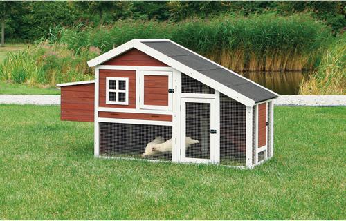 Show full view: TRIXIE natura 72-in Enclosed Outdoor Chicken Coop, 2 Chicken Capacity, Auburn/White slide 2 of 7
