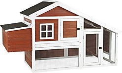 TRIXIE natura 72-in Enclosed Outdoor Chicken Coop, 2 Chicken Capacity, Auburn/White