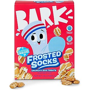 BARK Frosted Socks Yogurt Berry Flavored Crunchy Dog Treats, 24-oz box