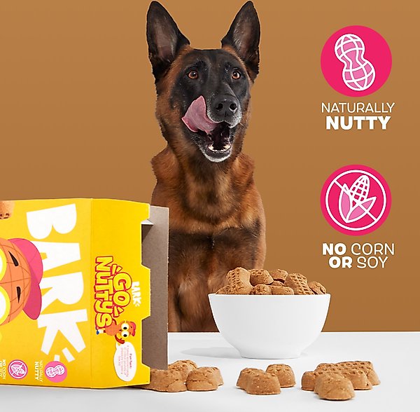 BARK Go Nutty Honey Peanut Flavored Soft Baked Dog Treats, 10-oz box