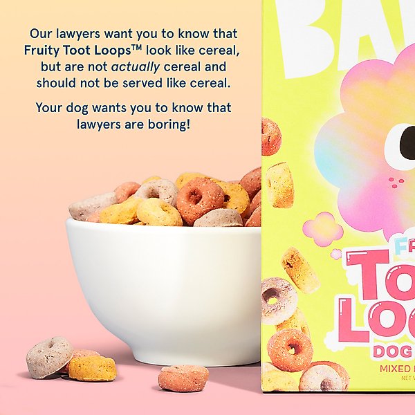 BARK Fruity Toot Loops Mixed Berry Blend Flavored Crunchy Dog Treats, 10-oz box