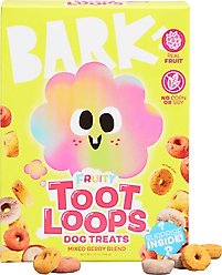 BARK Fruity Toot Loops Mixed Berry Blend Flavored Crunchy Dog Treats, 10-oz box
