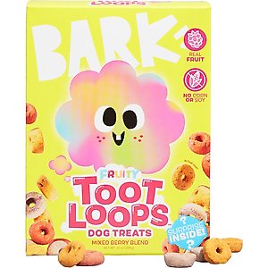 BARK Fruity Toot Loops Mixed Berry Blend Flavored Crunchy Dog Treats, 10-oz box