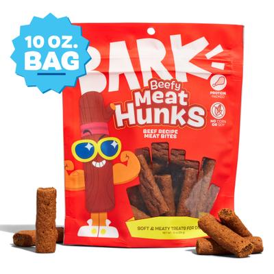 Show full view: BARK Beefy Meat Hunks Beef Recipe Soft & Chewy Dog Treats, 10-oz bag slide 3 of 10