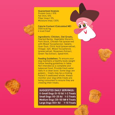 Show full view: BARK Clucky Nuggy Yumz Chicken Nugget Recipe Soft Baked Dog Treats, 10-oz bag slide 4 of 10