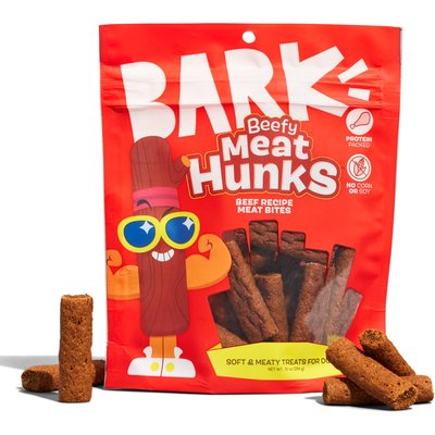 BARK BARK Beefy Meat Hunks Beef Recipe Soft & Chewy Dog Treats, 10-oz bag